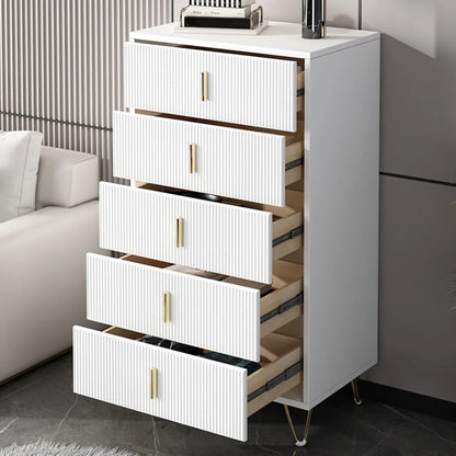 Coffre de rangement en bois à 4 pieds avec portes et tiroirs pour la maison