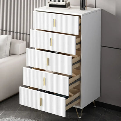 Coffre de rangement en bois à 4 pieds avec portes et tiroirs pour la maison