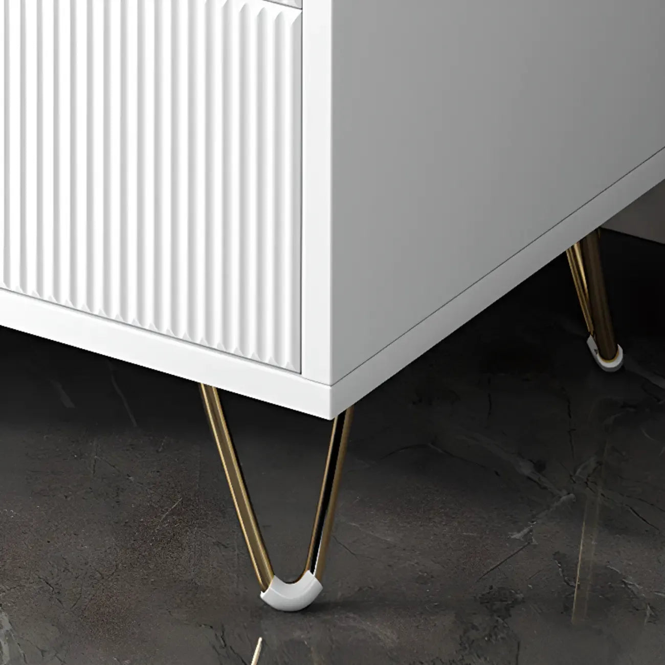 Coffre de rangement en bois à 4 pieds avec portes et tiroirs pour la maison