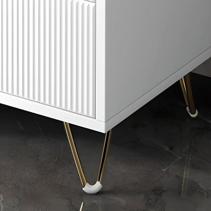 Coffre de rangement en bois à 4 pieds avec portes et tiroirs pour la maison