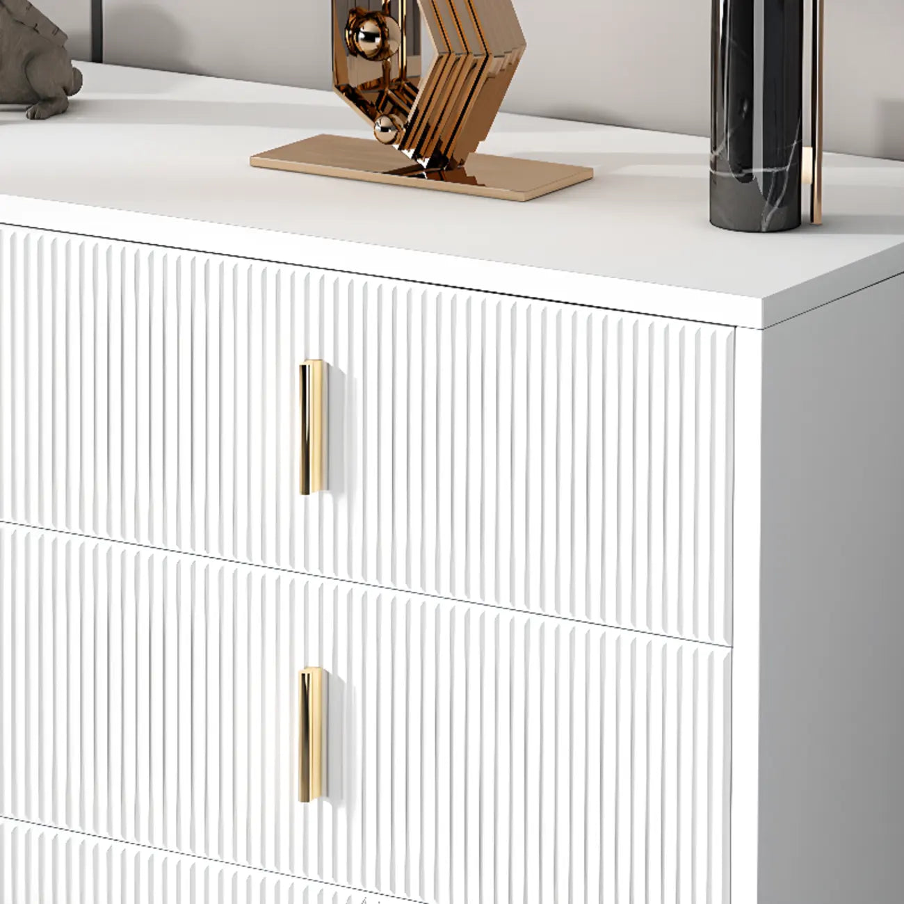 Coffre de rangement en bois à 4 pieds avec portes et tiroirs pour la maison