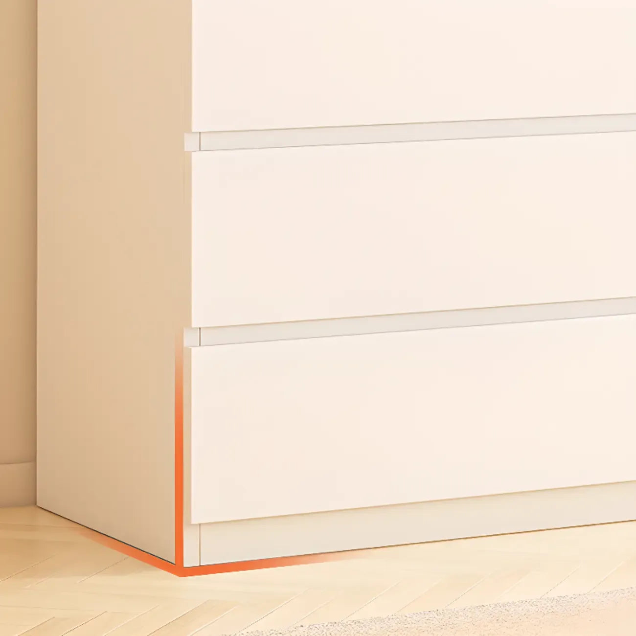 Meuble d'appoint rectangulaire en bois blanc pour la décoration du salon