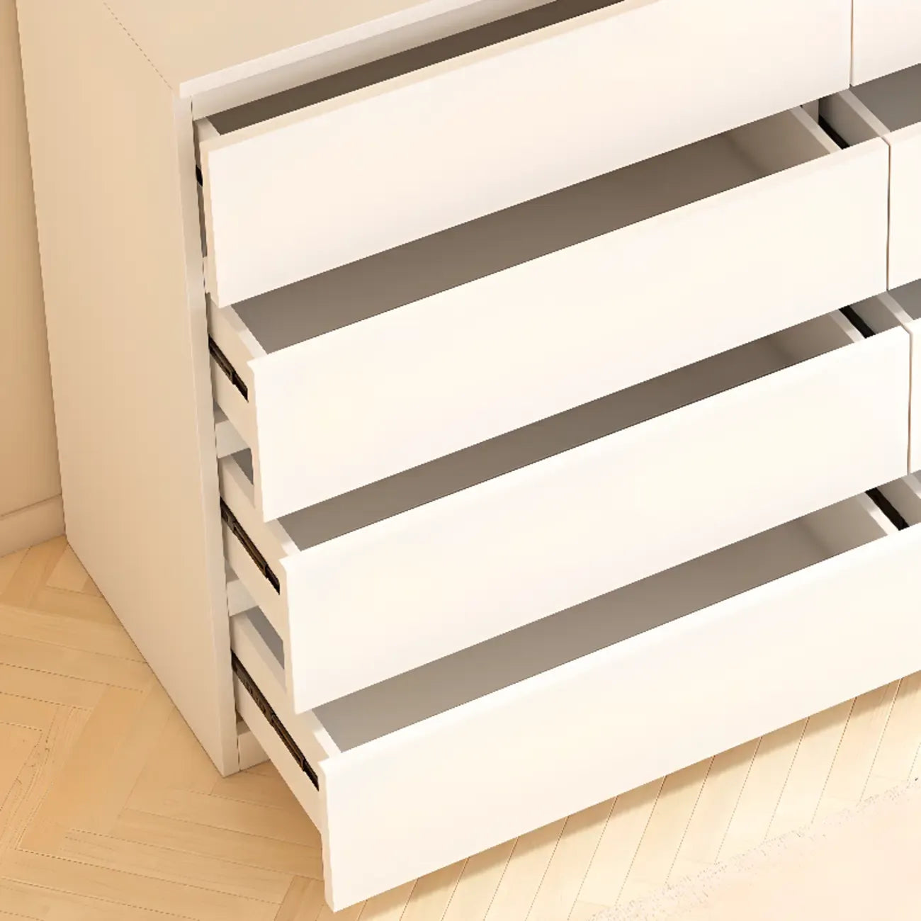 Meuble d'appoint rectangulaire en bois blanc pour la décoration du salon