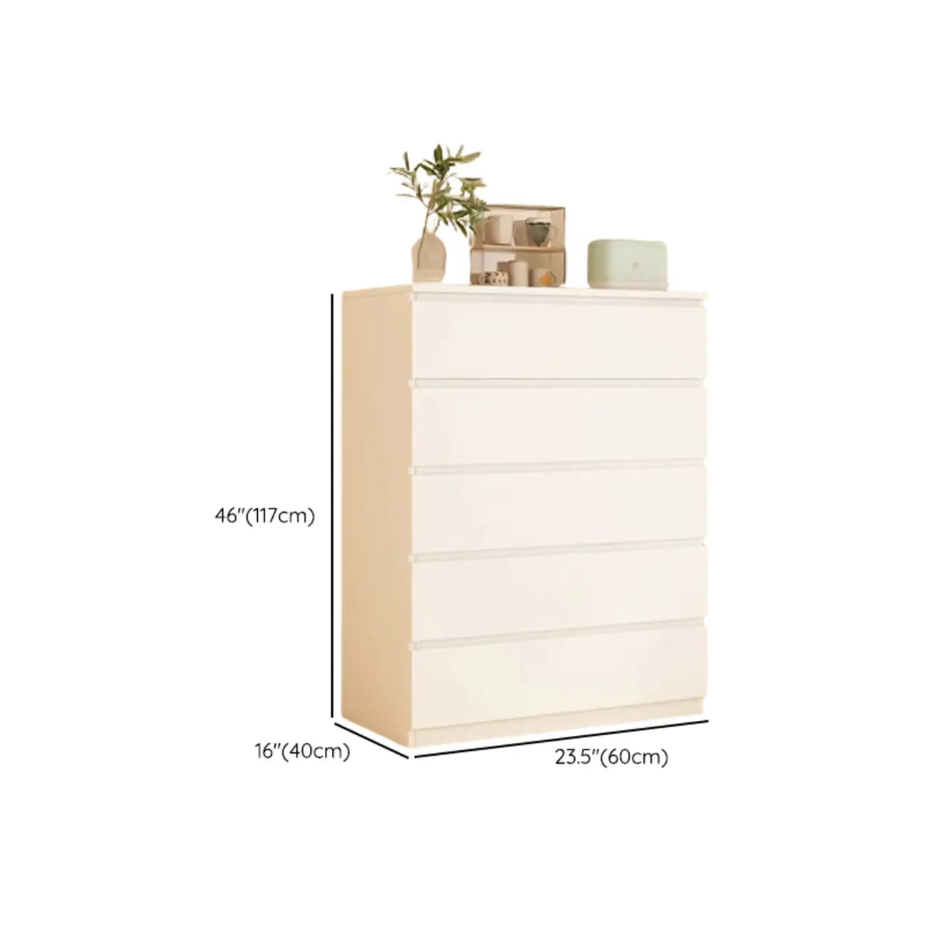 Meuble d'appoint rectangulaire en bois blanc pour la décoration du salon