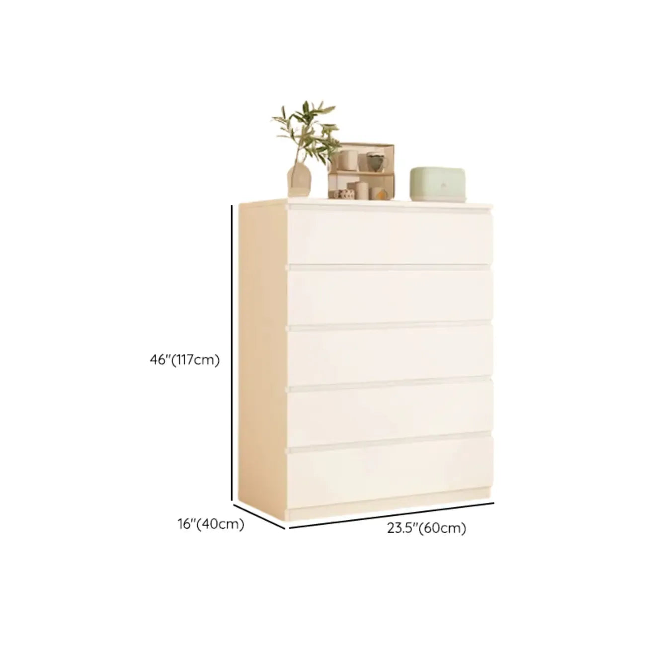 Meuble d'appoint rectangulaire en bois blanc pour la décoration du salon