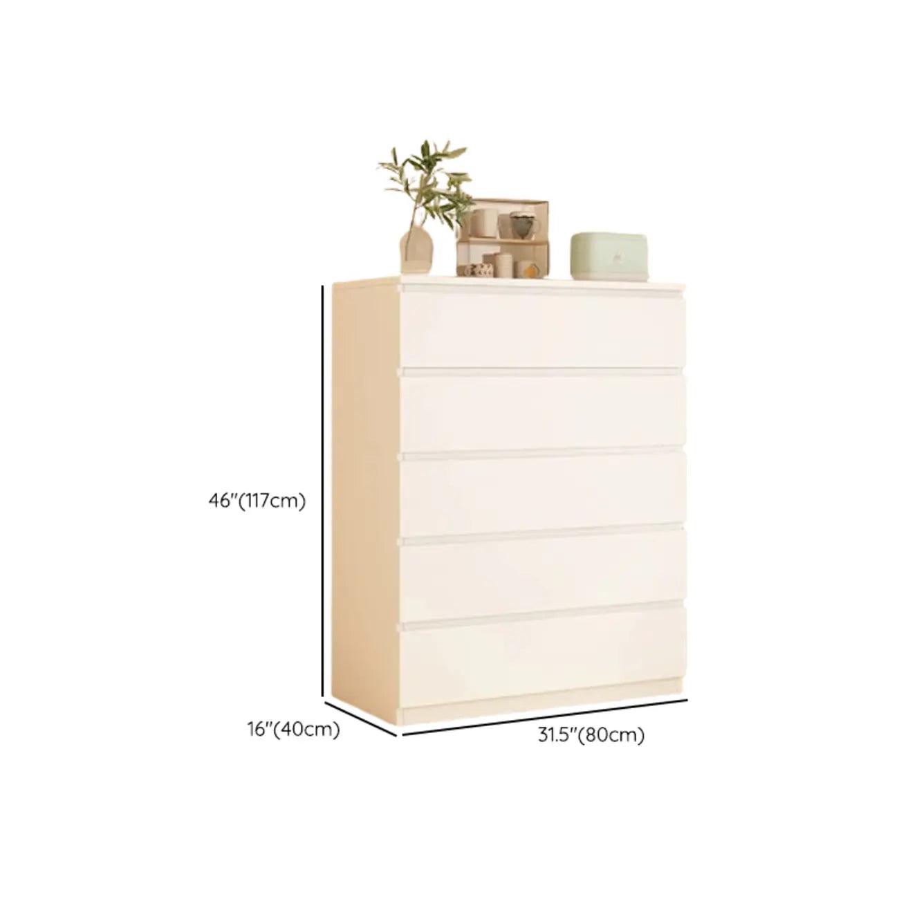Meuble d'appoint rectangulaire en bois blanc pour la décoration du salon