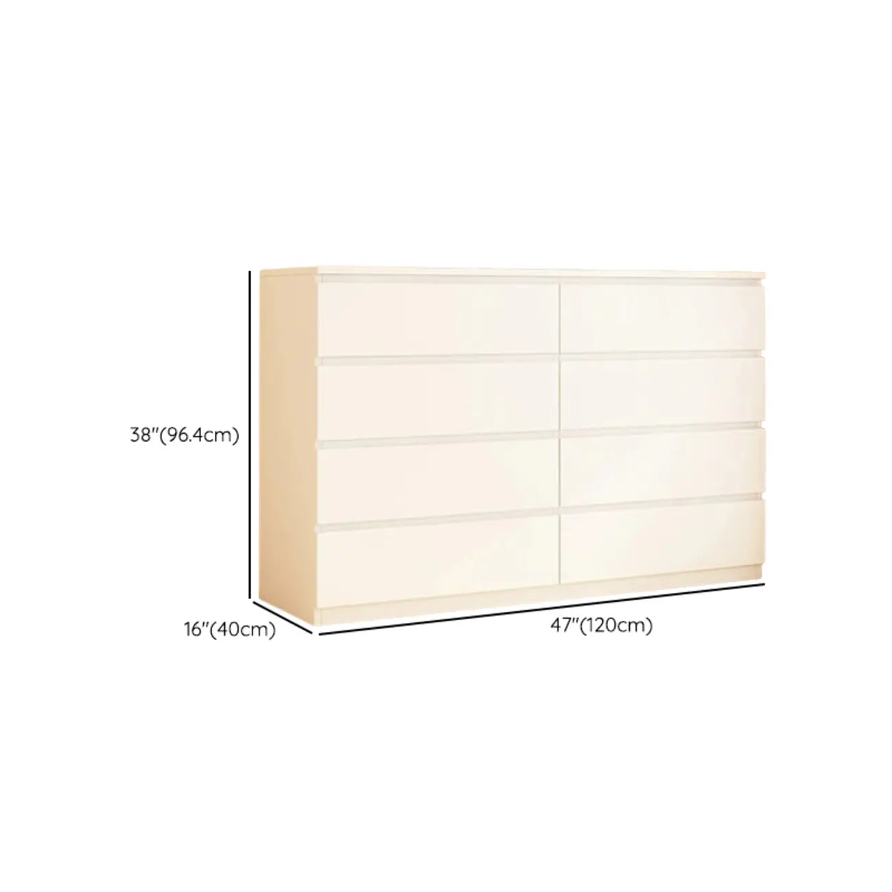 Meuble d'appoint rectangulaire en bois blanc pour la décoration du salon