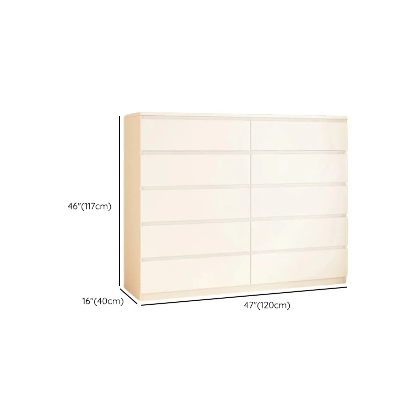 Meuble d'appoint rectangulaire en bois blanc pour la décoration du salon