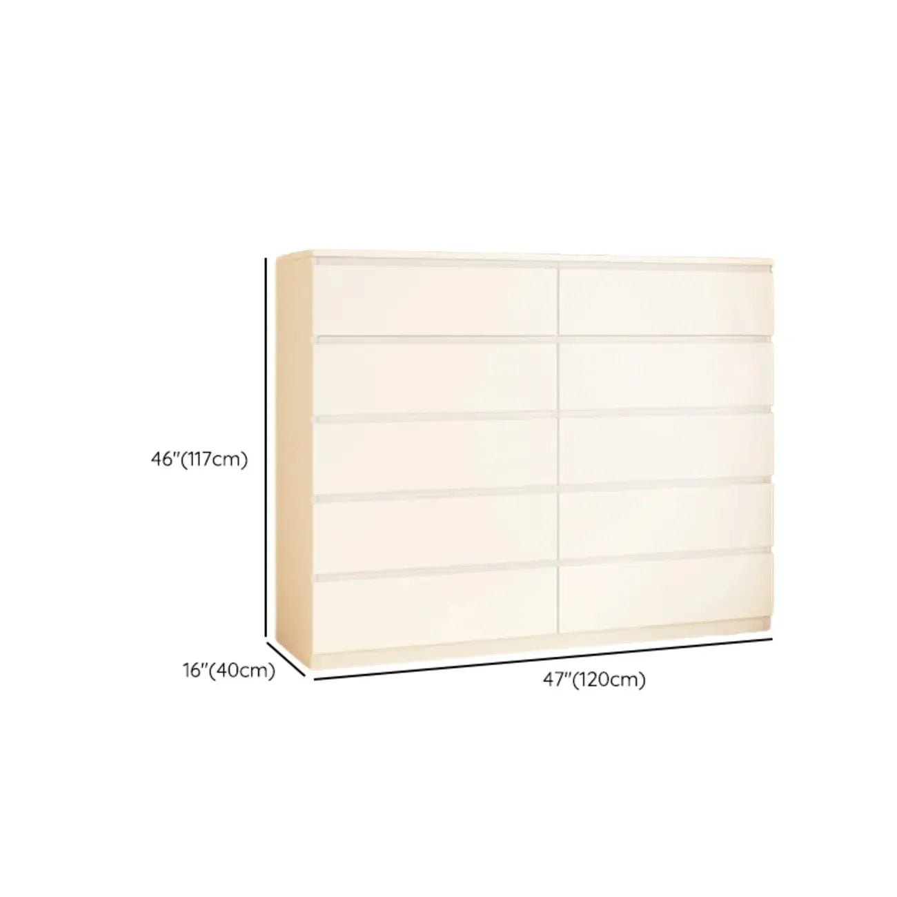 Meuble d'appoint rectangulaire en bois blanc pour la décoration du salon