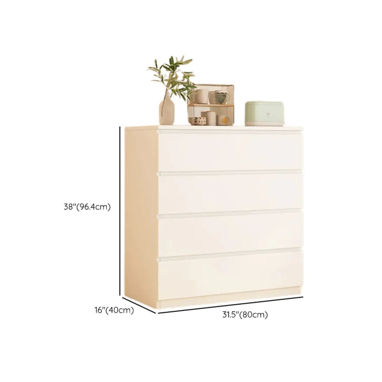 Meuble d'appoint rectangulaire en bois blanc pour la décoration du salon