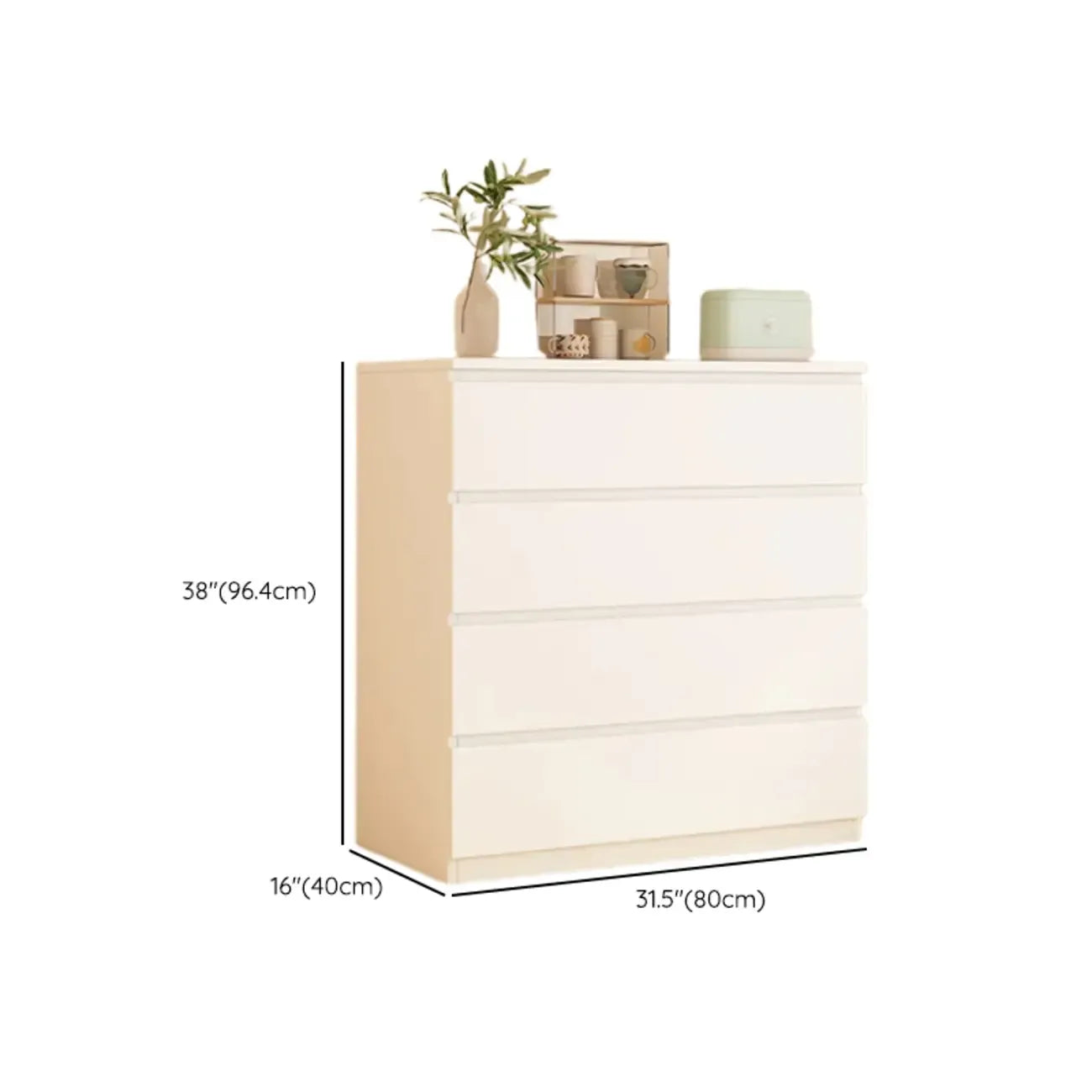 Meuble d'appoint rectangulaire en bois blanc pour la décoration du salon