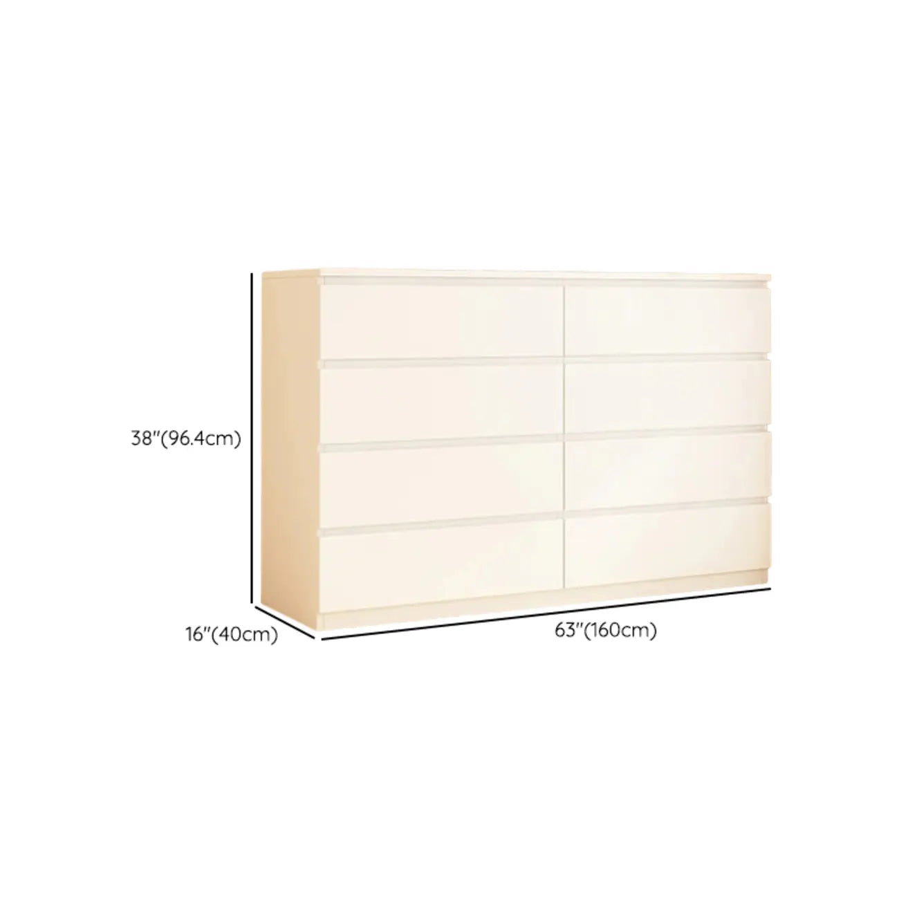 Meuble d'appoint rectangulaire en bois blanc pour la décoration du salon