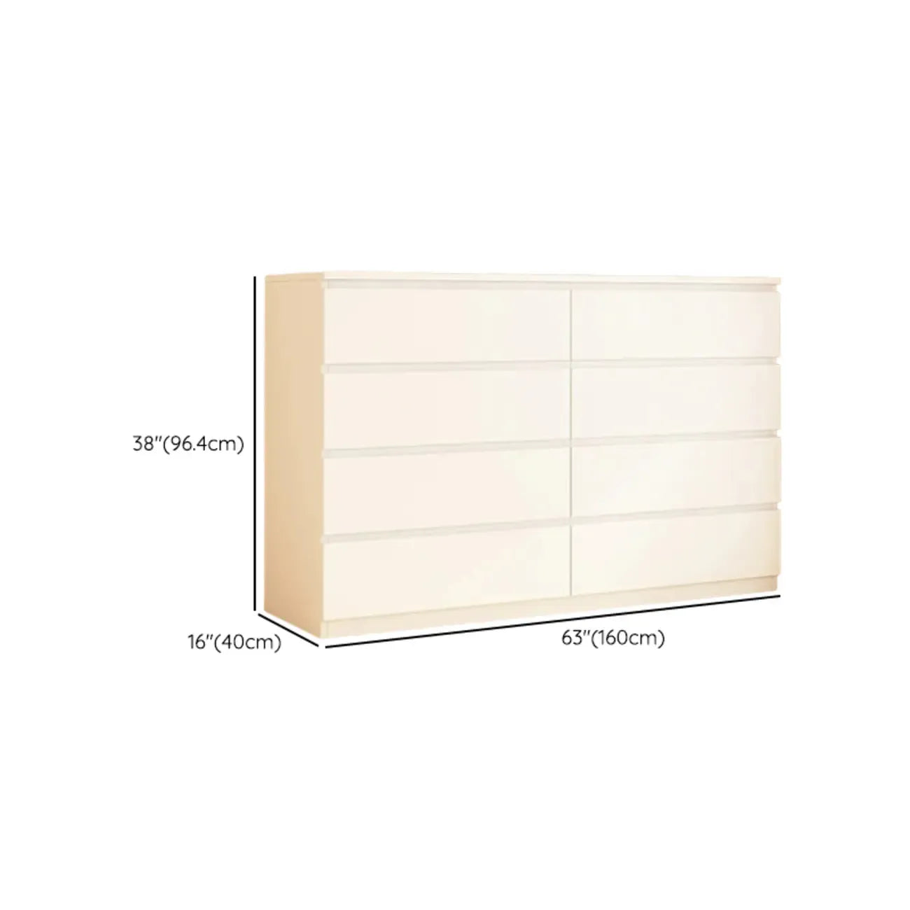 Meuble d'appoint rectangulaire en bois blanc pour la décoration du salon