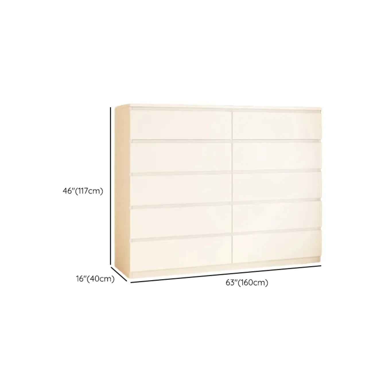 Meuble d'appoint rectangulaire en bois blanc pour la décoration du salon