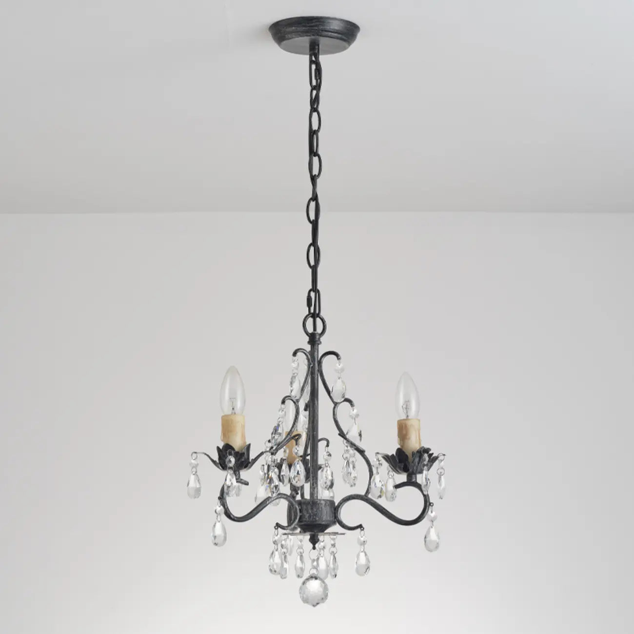 Lustre miniature vintage en cristal pour salle à manger