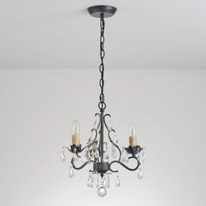 Lustre miniature vintage en cristal pour salle à manger