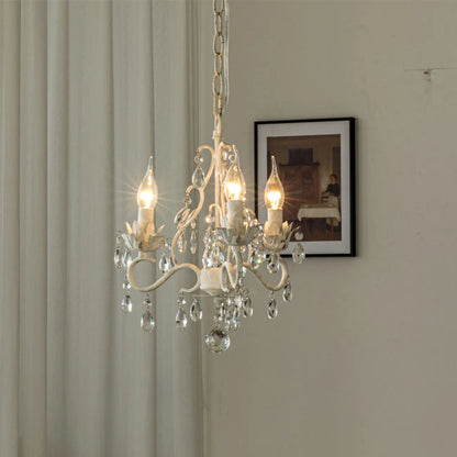 Lustre miniature vintage en cristal pour salle à manger