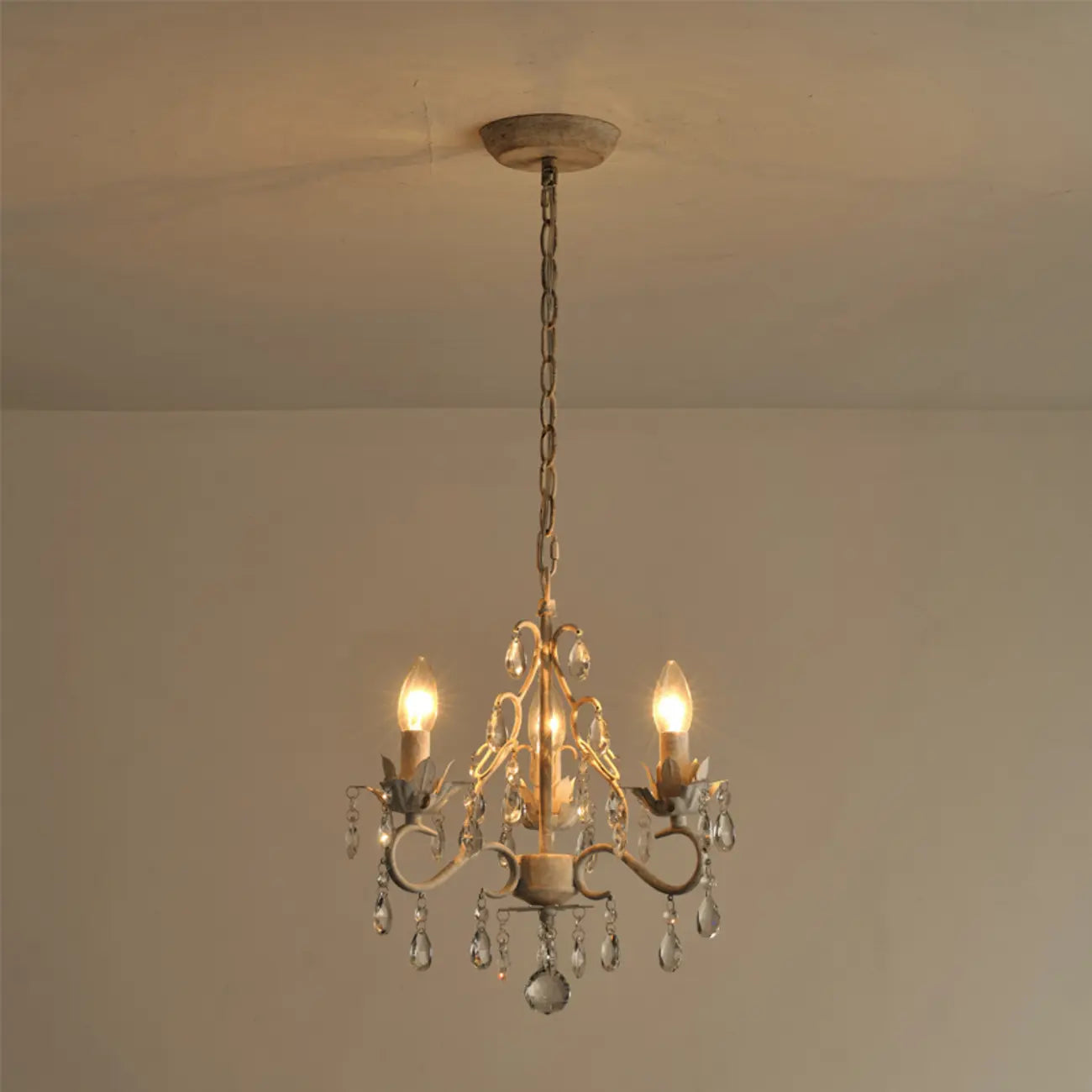 Lustre miniature vintage en cristal pour salle à manger