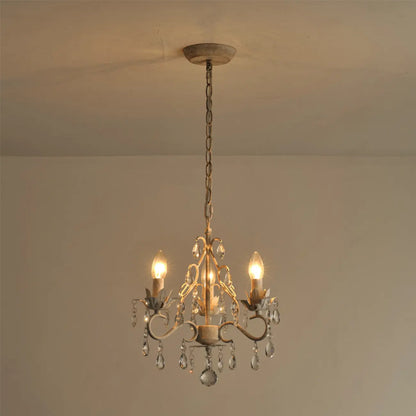 Lustre miniature vintage en cristal pour salle à manger