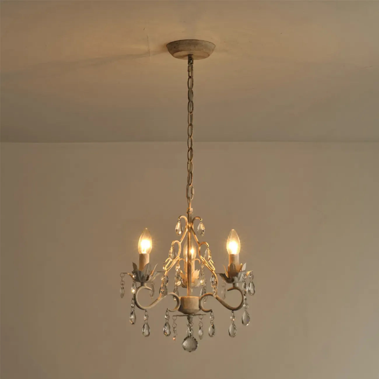 Lustre miniature vintage en cristal pour salle à manger