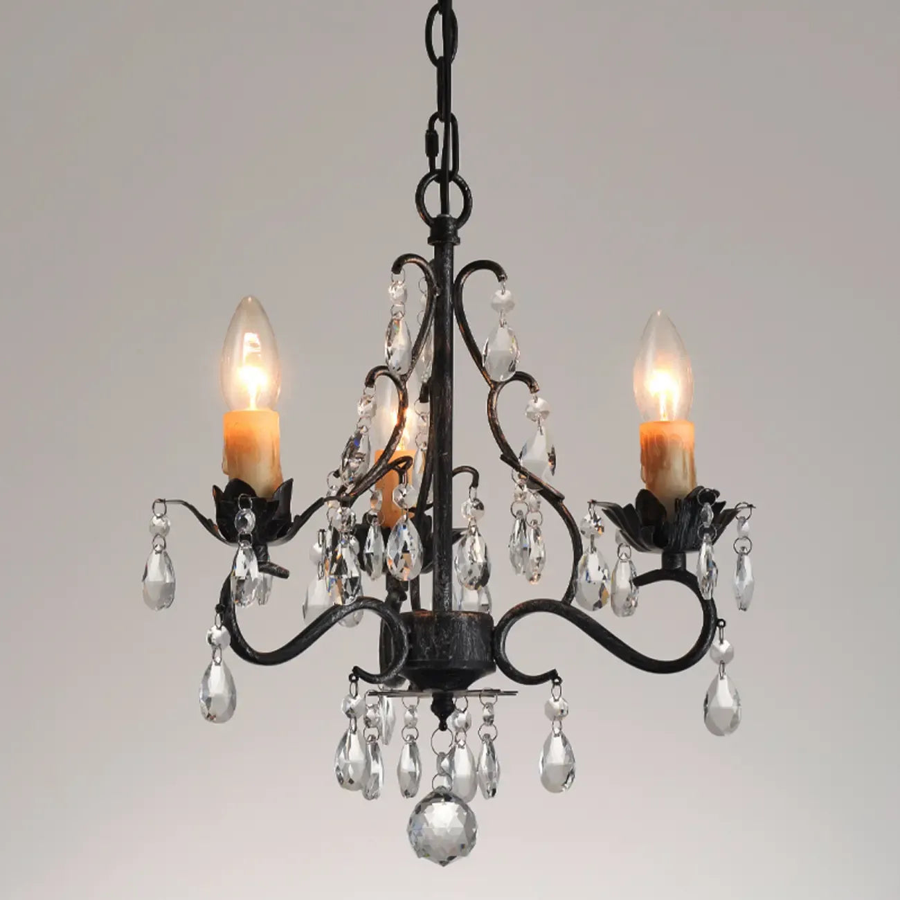 Lustre miniature vintage en cristal pour salle à manger