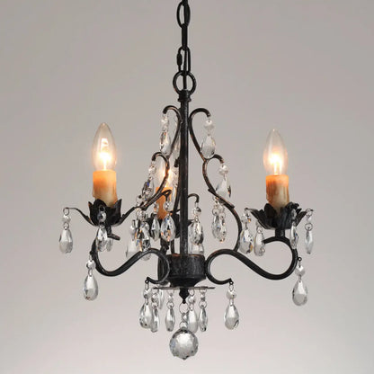 Lustre miniature vintage en cristal pour salle à manger