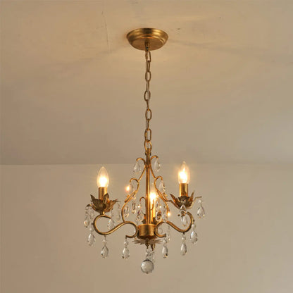 Lustre miniature vintage en cristal pour salle à manger