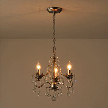 Lustre miniature vintage en cristal pour salle à manger