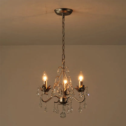 Lustre miniature vintage en cristal pour salle à manger