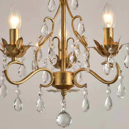 Lustre miniature vintage en cristal pour salle à manger