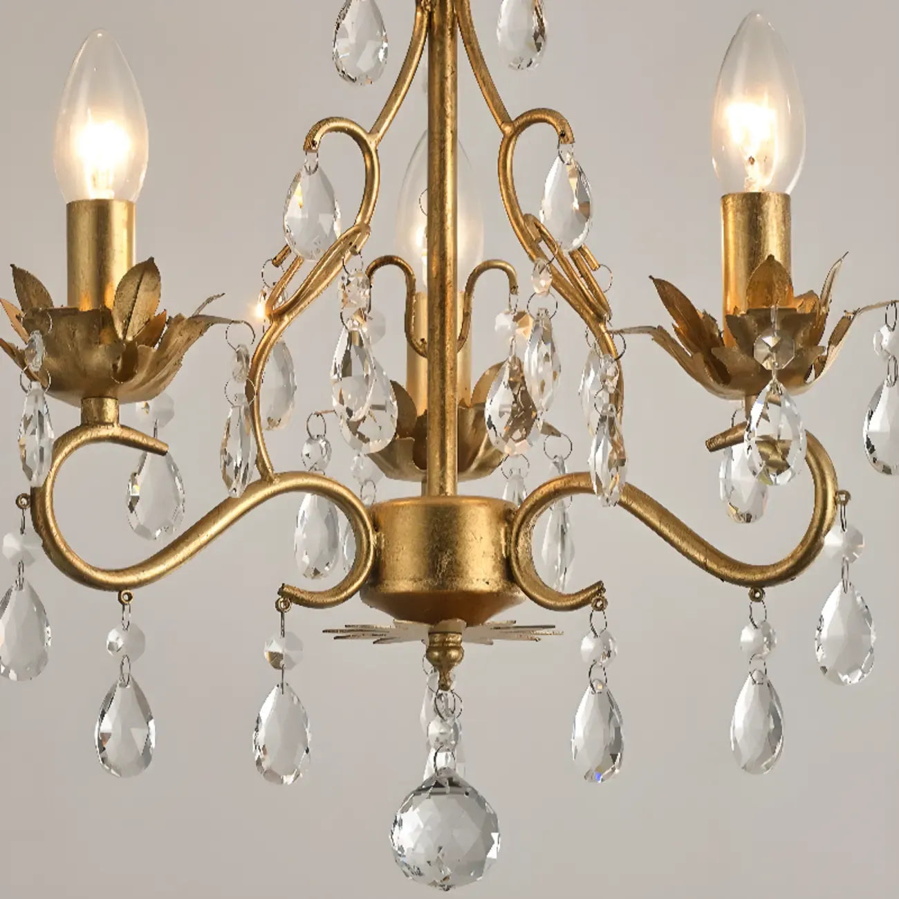 Lustre miniature vintage en cristal pour salle à manger