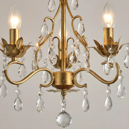 Lustre miniature vintage en cristal pour salle à manger