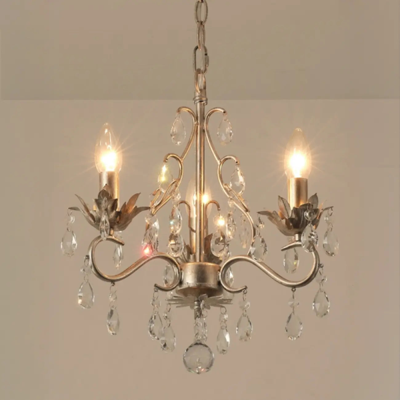 Lustre miniature vintage en cristal pour salle à manger