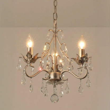 Lustre miniature vintage en cristal pour salle à manger