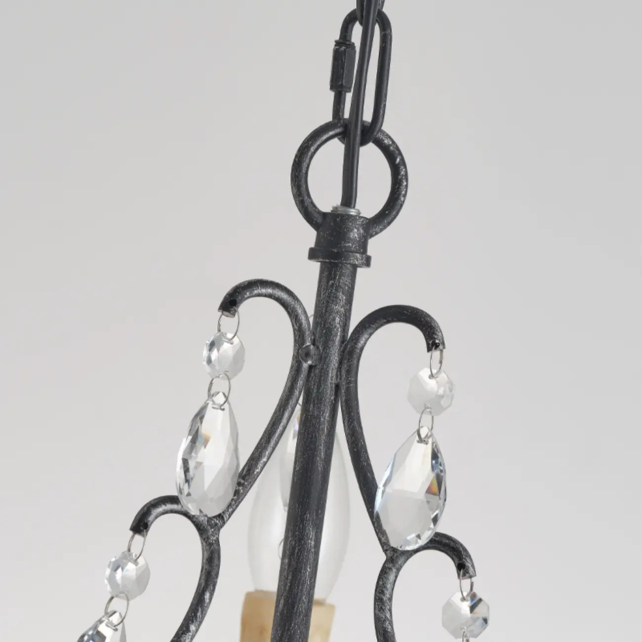 Lustre miniature vintage en cristal pour salle à manger