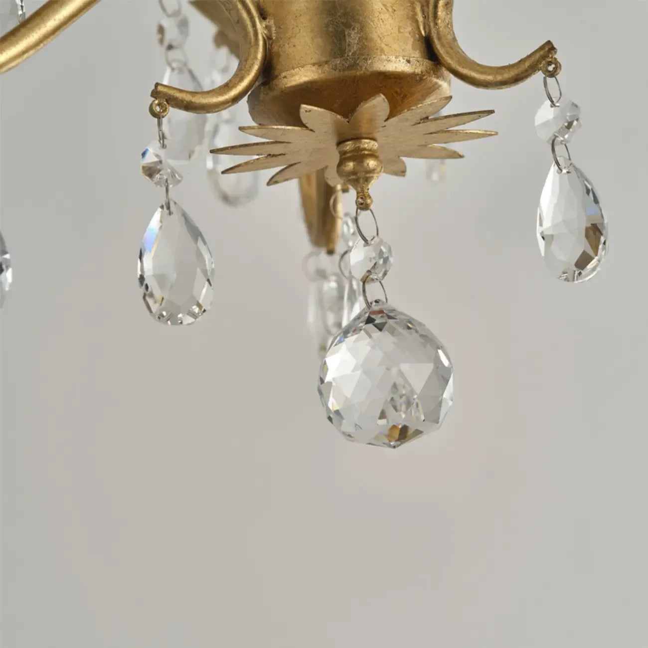 Lustre miniature vintage en cristal pour salle à manger