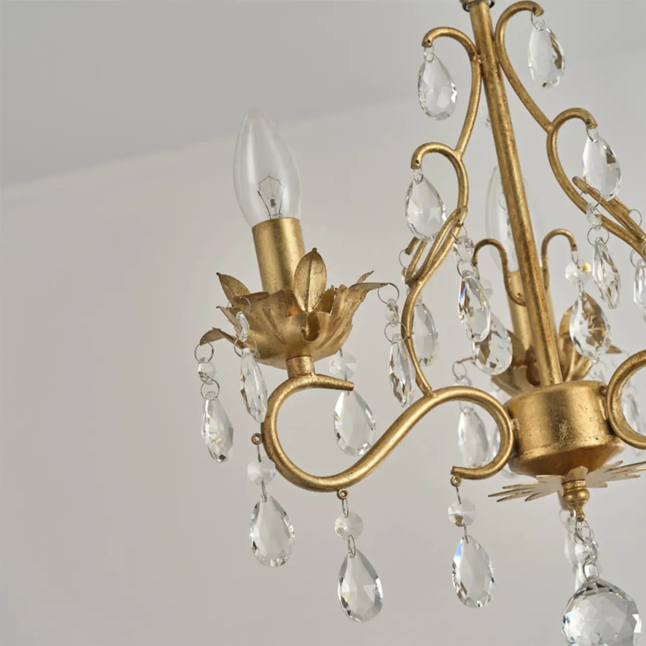 Lustre miniature vintage en cristal pour salle à manger