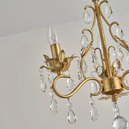 Lustre miniature vintage en cristal pour salle à manger