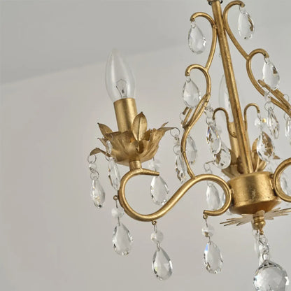 Lustre miniature vintage en cristal pour salle à manger