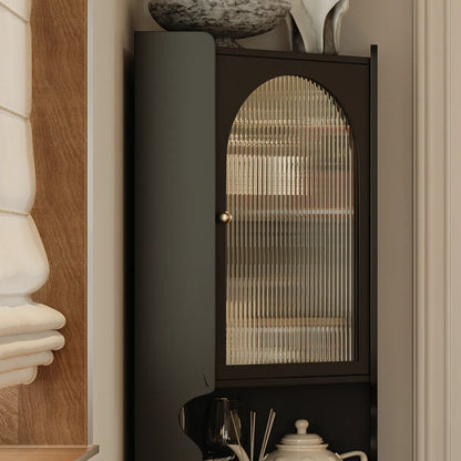 Meuble d'angle en bois noir pour salon, style Art déco