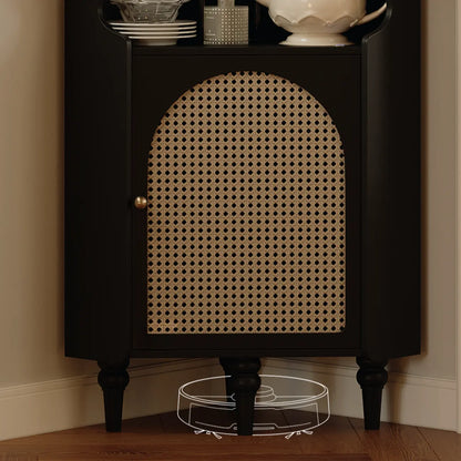 Meuble d'angle en bois noir pour salon, style Art déco