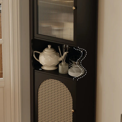 Meuble d'angle en bois noir pour salon, style Art déco