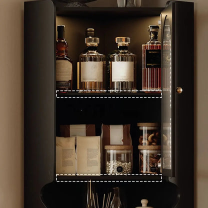 Meuble d'angle en bois noir pour salon, style Art déco