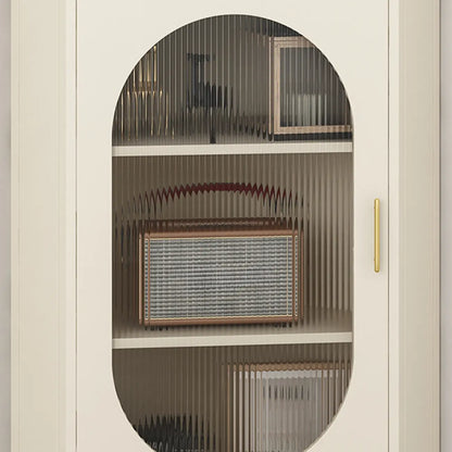 Meuble d'angle blanc à 3 pieds avec plateau imitation marbre et piètement en fer