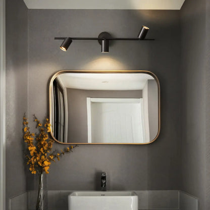 Applique murale moderne en métal pour salle de bain avec abat-jour en cuivre