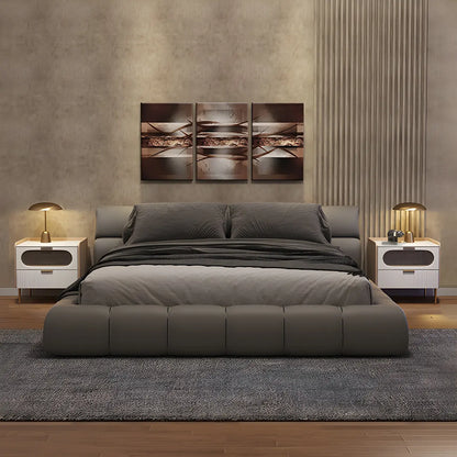 Table de chevet minimaliste en bois blanc avec tiroirs de rangement