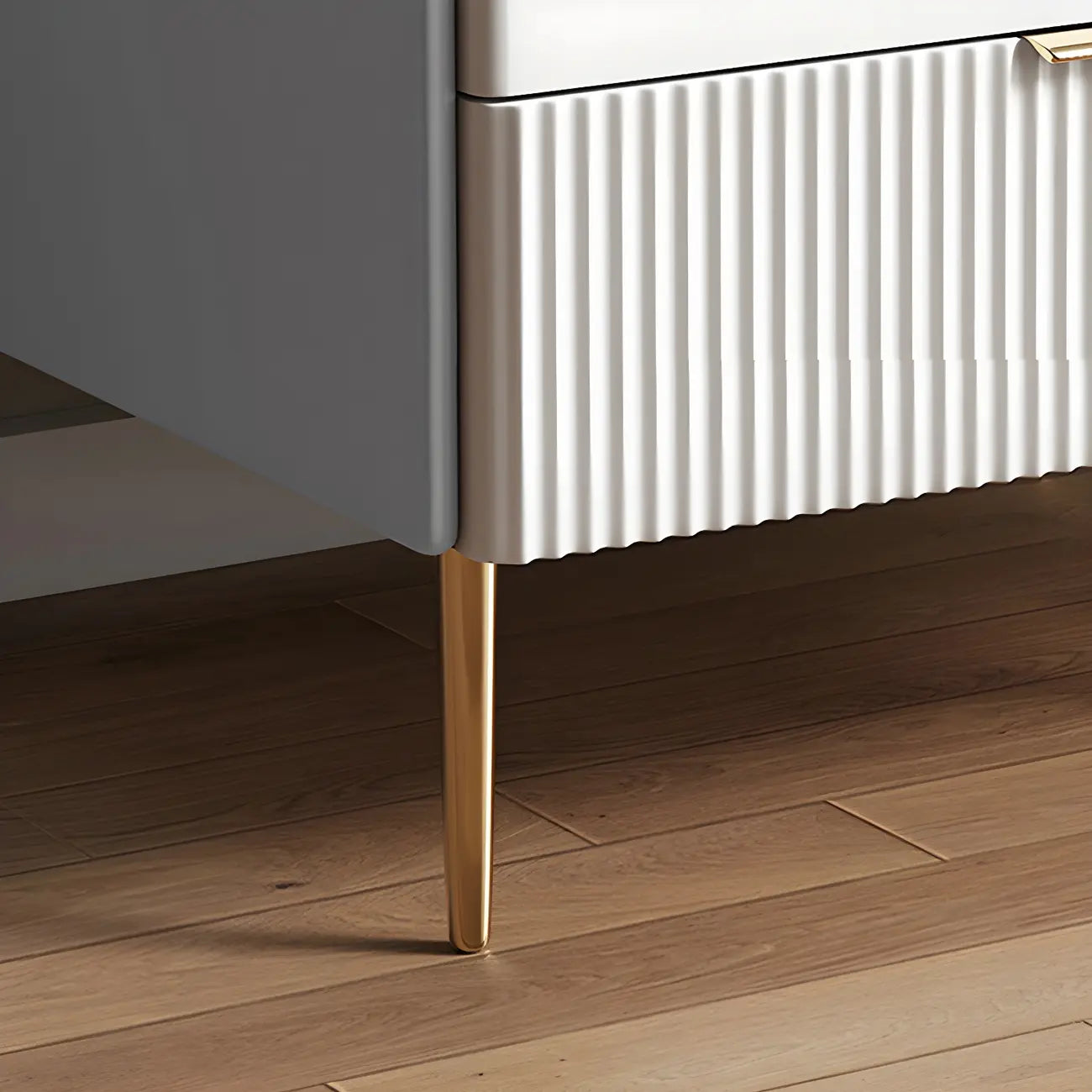 Table de chevet minimaliste en bois blanc avec tiroirs de rangement