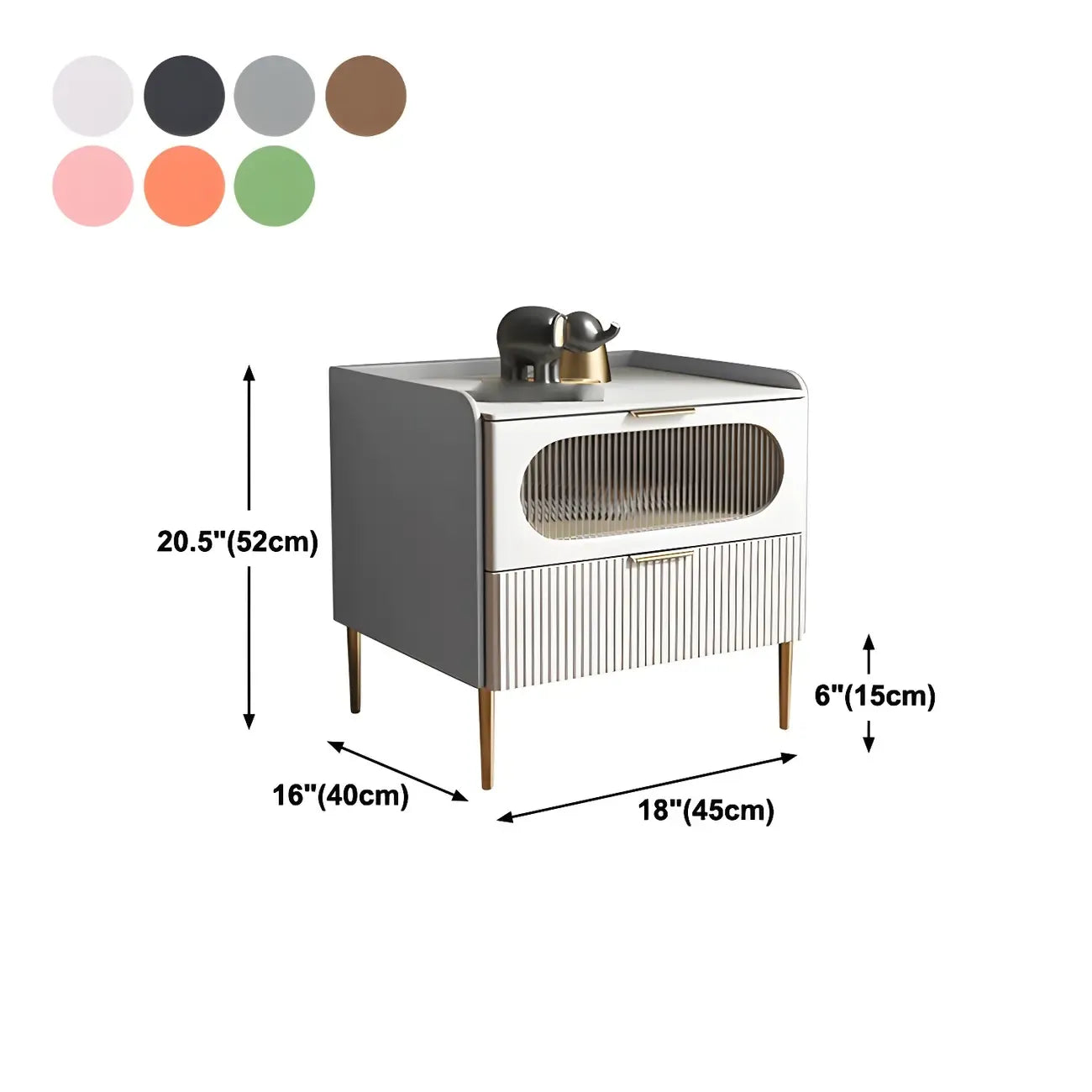 Table de chevet minimaliste en bois blanc avec tiroirs de rangement