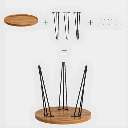Table d'appoint ronde en bois massif avec plateau pour canapé