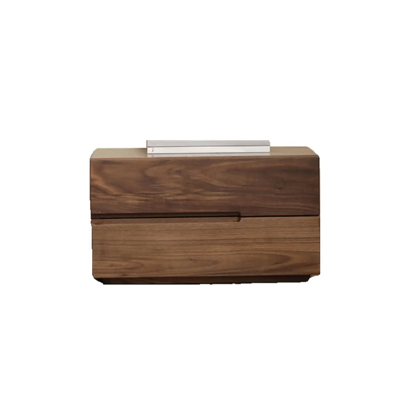 Table de chevet scandinave en bois brun avec 2 tiroirs